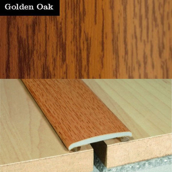 35mm Self Adhesive Flat Aluminium Door Thresholds in Wood Finish