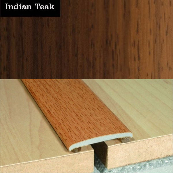 35mm Self Adhesive Flat Aluminium Door Thresholds in Wood Finish