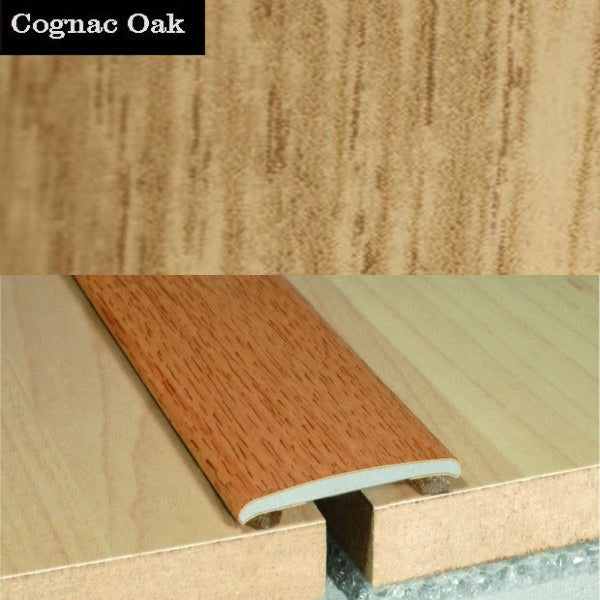 35mm Self Adhesive Flat Aluminium Door Thresholds in Wood Finish