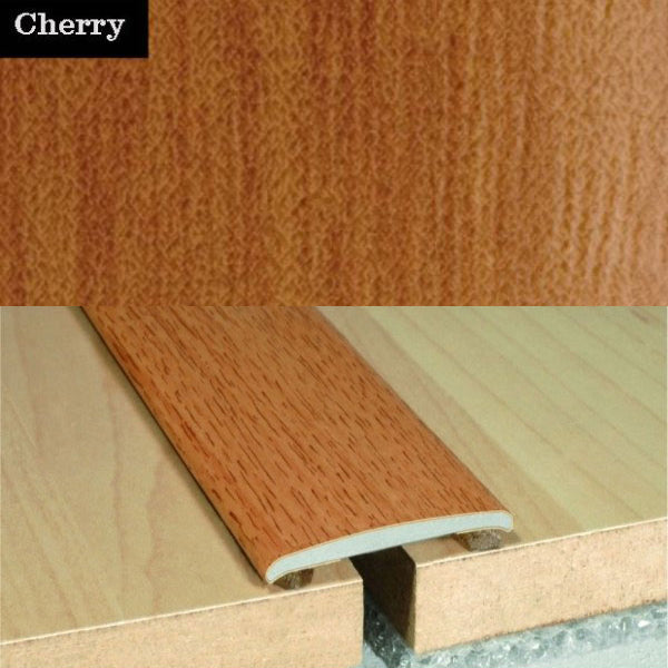 35mm Self Adhesive Flat Aluminium Door Thresholds in Wood Finish