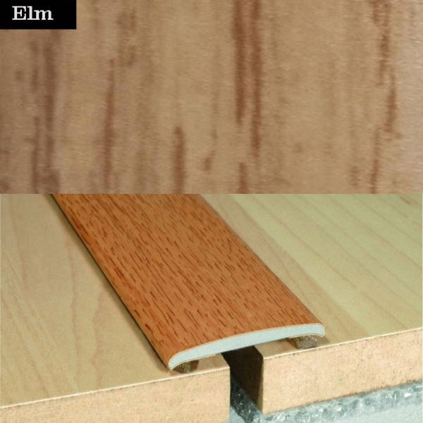 35mm Self Adhesive Flat Aluminium Door Thresholds in Wood Finish