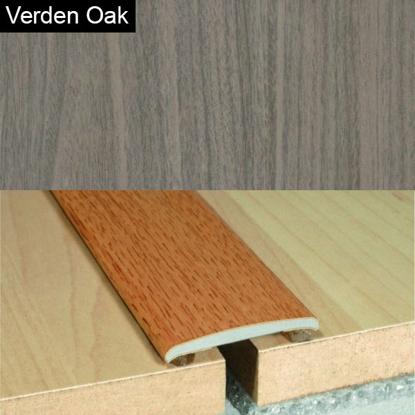 35mm Self Adhesive Flat Aluminium Door Thresholds in Wood Finish