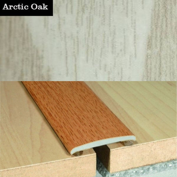 35mm Self Adhesive Flat Aluminium Door Thresholds in Wood Finish