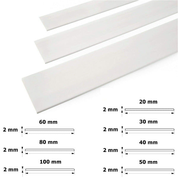 6m Flat Architrave Trim Cover Strip in White PVC for Doors and Windows