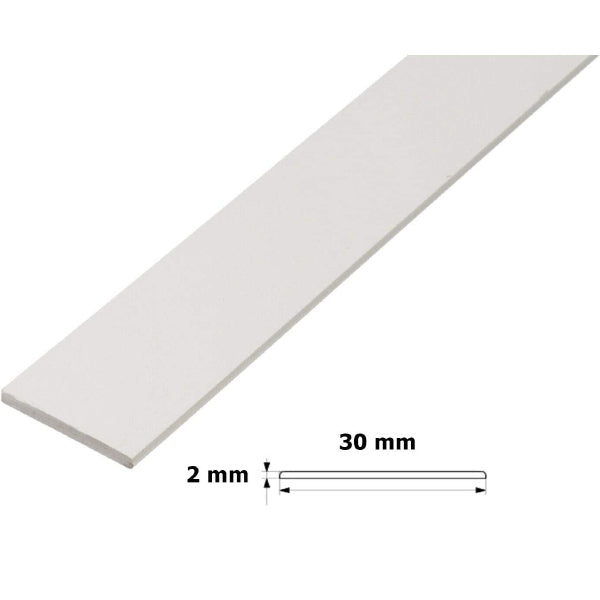 6m Flat Architrave Trim Cover Strip in White PVC for Doors and Windows