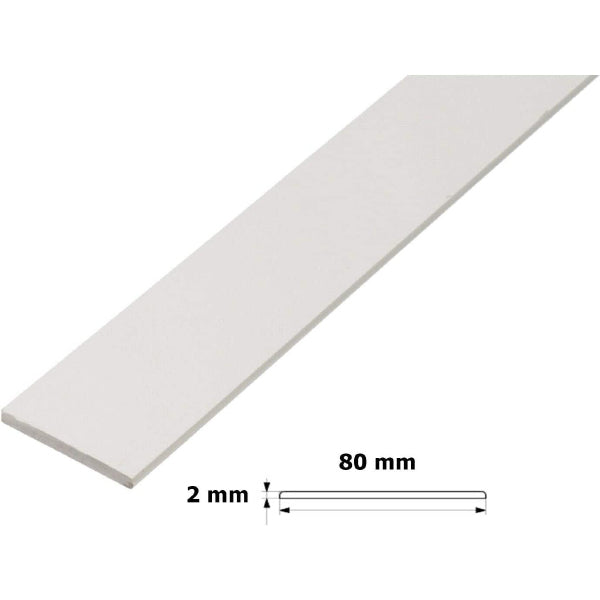 6m Flat Architrave Trim Cover Strip in White PVC for Doors and Windows