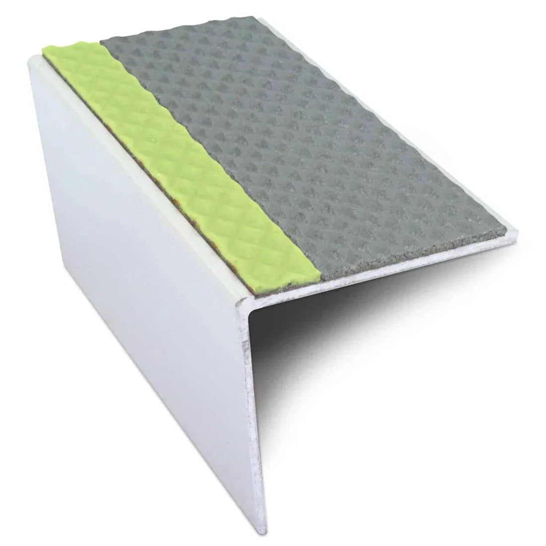 57 x 55mm TredSafe Aluminium Non Slip Stair Nosing with PVC Insert