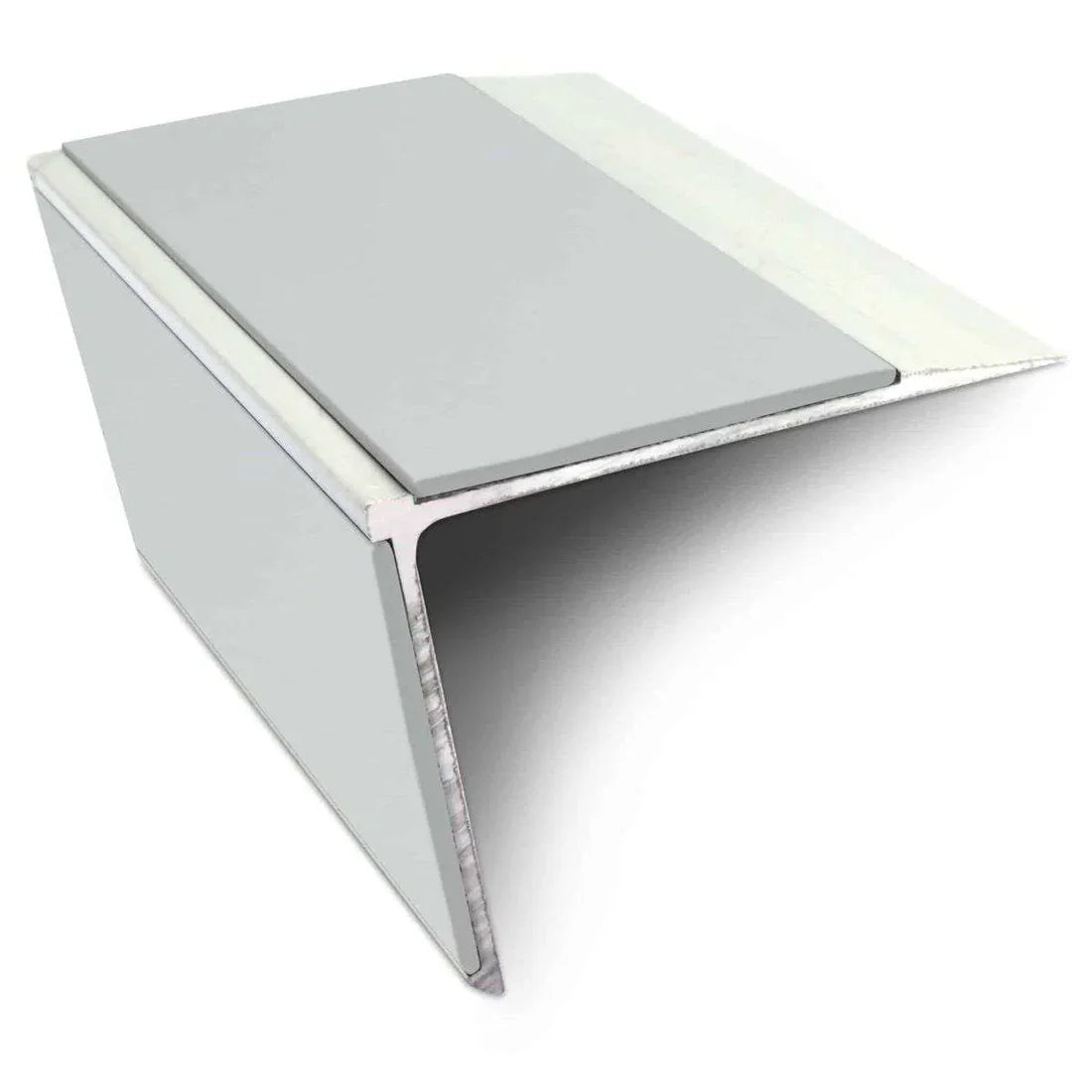 75mm x 58mm Aluminium Non Slip Stair Nosing with PVC Insert - DDA Compliant