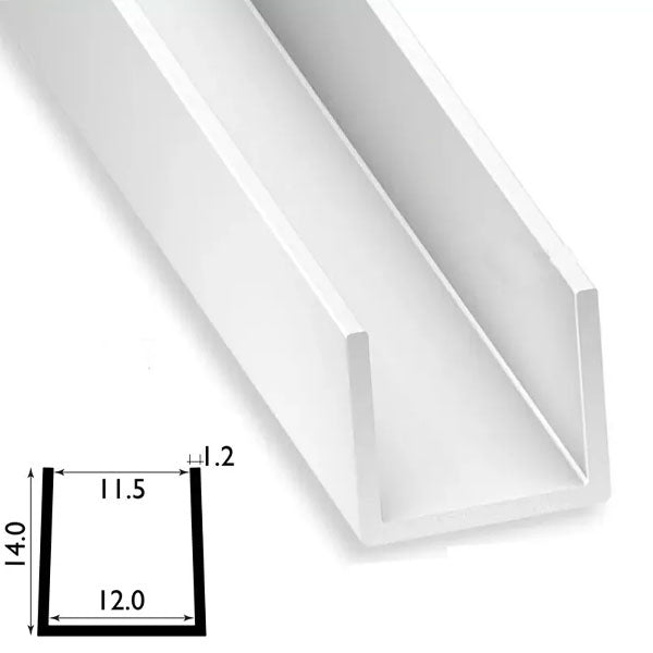 1m Square U Profile PVC Strip