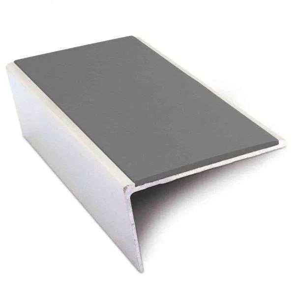 57 x 32mm Aluminium Rakeback Non Slip Stair Nosing with PVC Insert