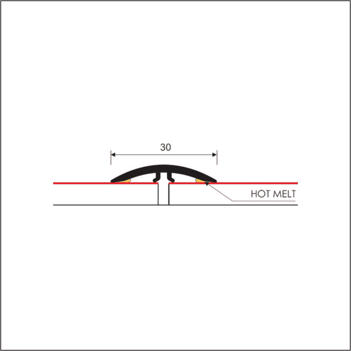 30mm Self Adhesive PVC Wood Finish Flat Door Threshold Strip