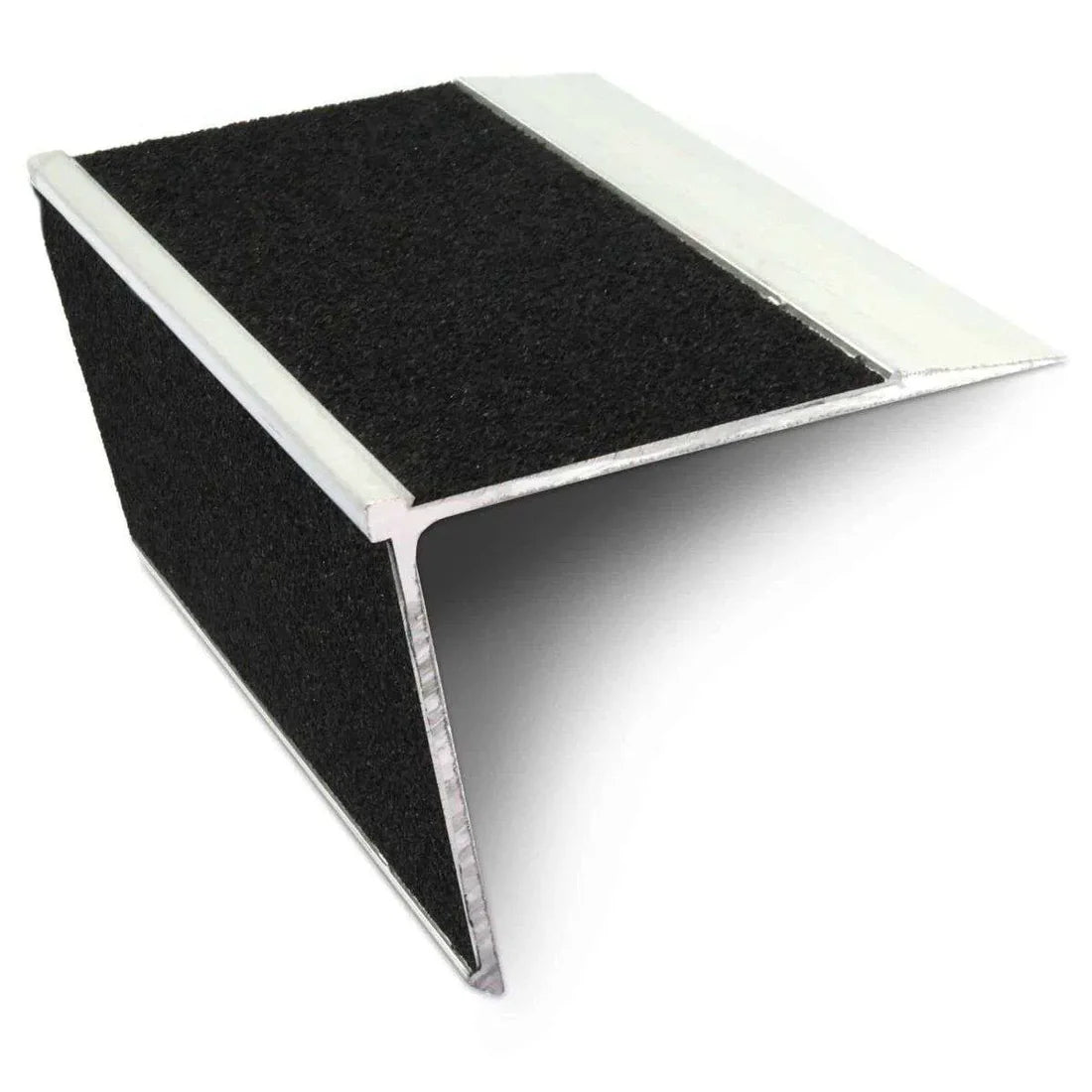 75mm x 58mm Aluminium Non Slip Stair Nosing with PVC Insert - DDA Compliant