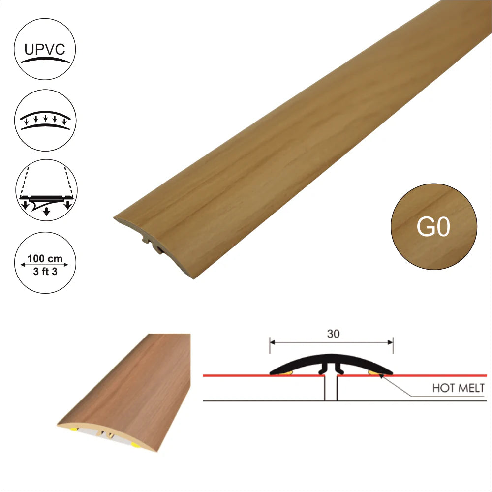 30mm Self Adhesive PVC Wood Finish Flat Door Threshold Strip