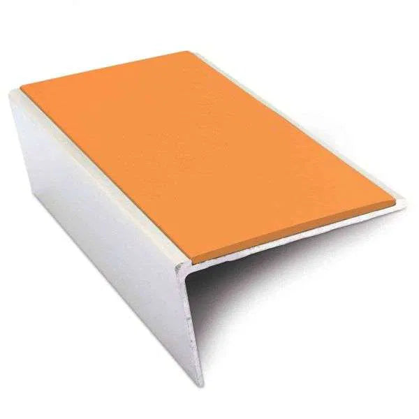 57 x 32mm Aluminium Rakeback Non Slip Stair Nosing with PVC Insert