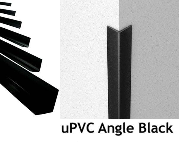 90 Degree Black Angle Trim Made of PVC Plastic - 2.9m Length