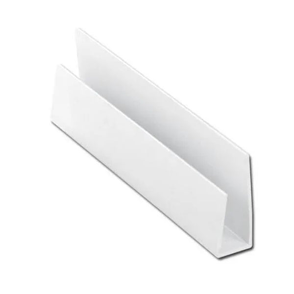 2m Long PVC J Trim for Soffit Edge Cladding - Starter End Cap