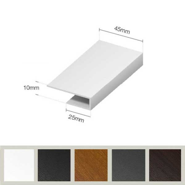 2m Long PVC J Trim for Soffit Edge Cladding - Starter End Cap