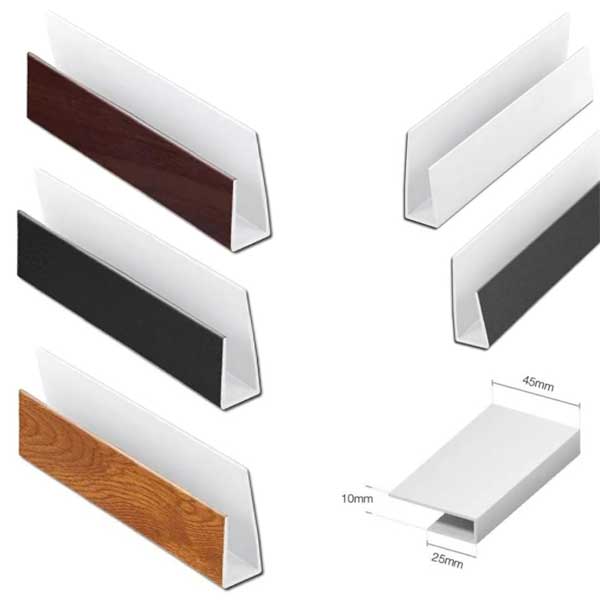 2m Long PVC J Trim for Soffit Edge Cladding - Starter End Cap