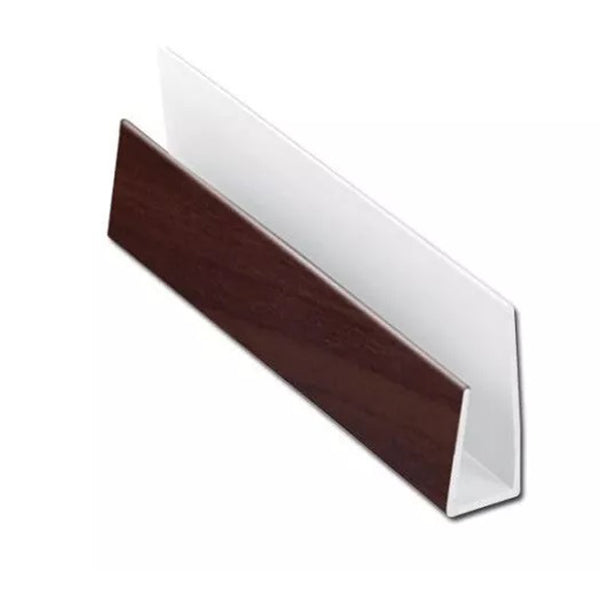 2m Long PVC J Trim for Soffit Edge Cladding - Starter End Cap