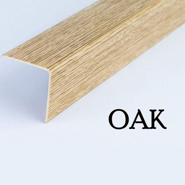 1m PVC Plastic Wood Effect Angle Trim for Wall Corners & Edge Protection