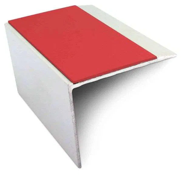 67 x 55mm Non Slip Aluminium Stair Nosing Edge Trim with PVC Insert - DDA Compliant