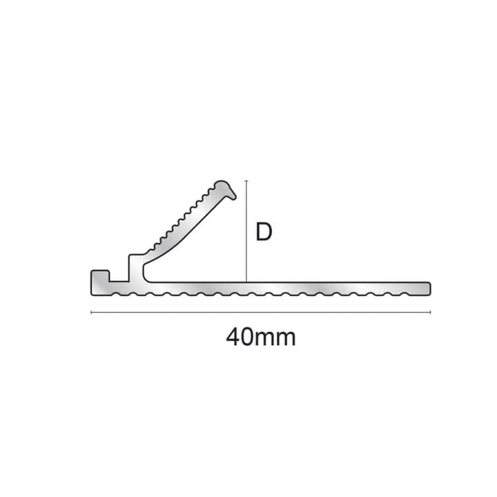 Carpet Edge Clamp Strip - 40 x 10mm x 3.22m