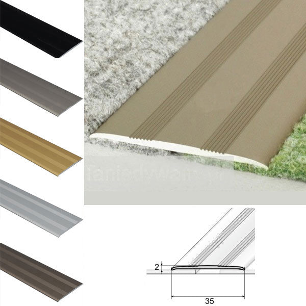 35mm Flat Door Thresholds and Floor Trim in Self Adhesive Aluminum