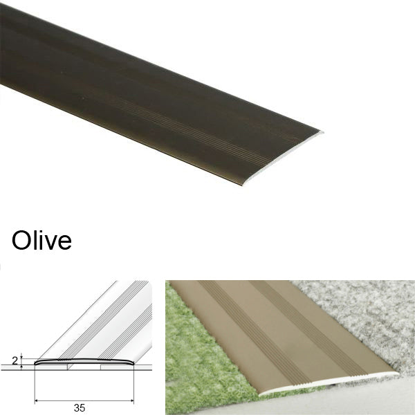 35mm Flat Door Thresholds and Floor Trim in Self Adhesive Aluminum