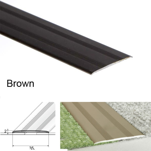 35mm Flat Door Thresholds and Floor Trim in Self Adhesive Aluminum