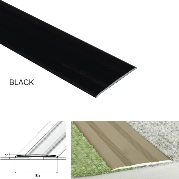 35mm Flat Door Thresholds and Floor Trim in Self Adhesive Aluminum