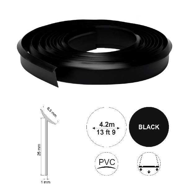 9.5mm Thick Flexible Self Adhesive UPVC Worktop Seal Trim - 4.2m Length