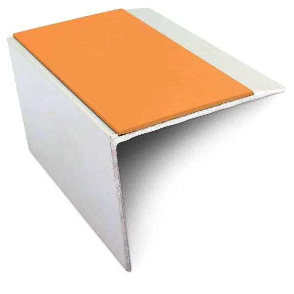 67 x 55mm Non Slip Aluminium Stair Nosing Edge Trim with PVC Insert - DDA Compliant