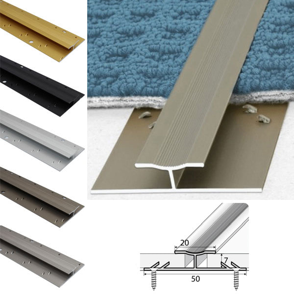 20mm Thick Coated Twin Grip Aluminum Carpet Profile