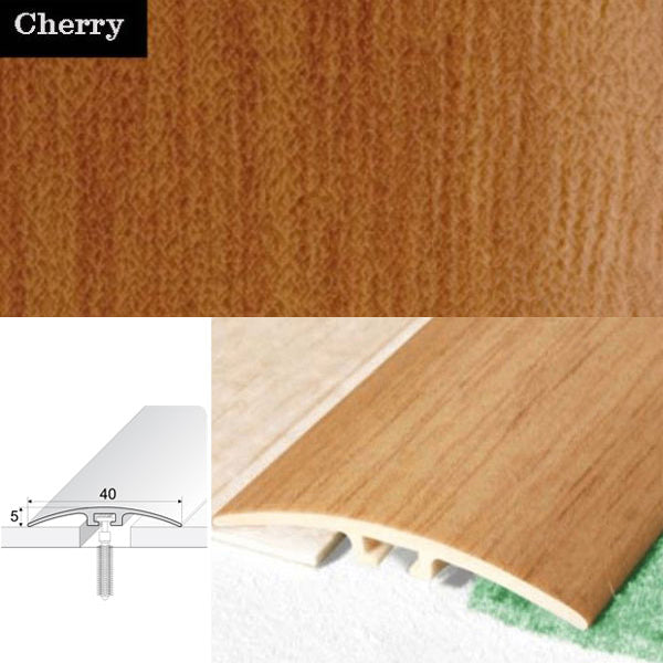 40mm Standard UPVC Wood Effect Door Threshold for Carpet and Wooden Floors