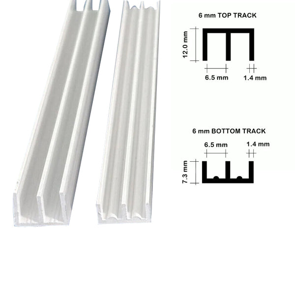 Double Channel Vivarium Glass Track Runners - Top and Bottom