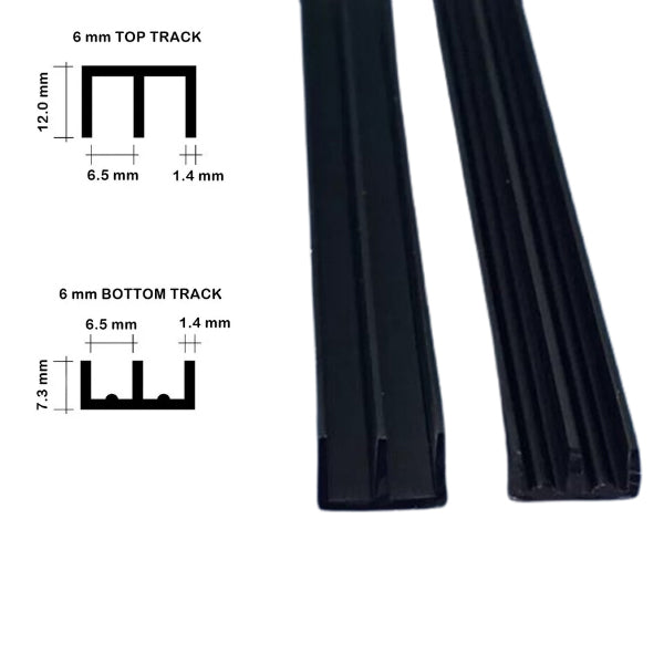 Double Channel Vivarium Glass Track Runners - Top and Bottom