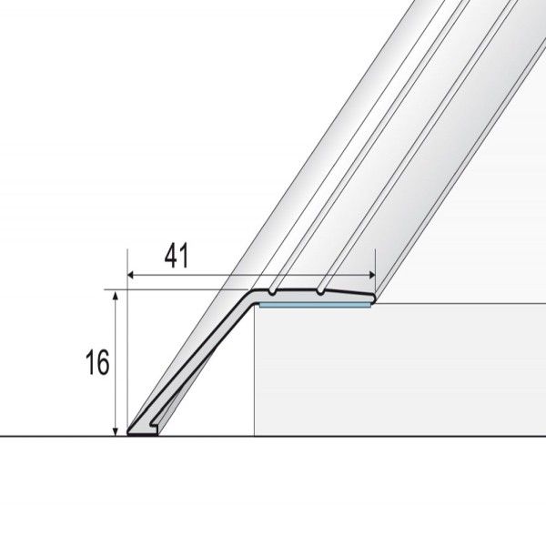 41mm Self Adhesive Aluminum Door Floor Trim with Wood Effect Carpet Threshold Ramp