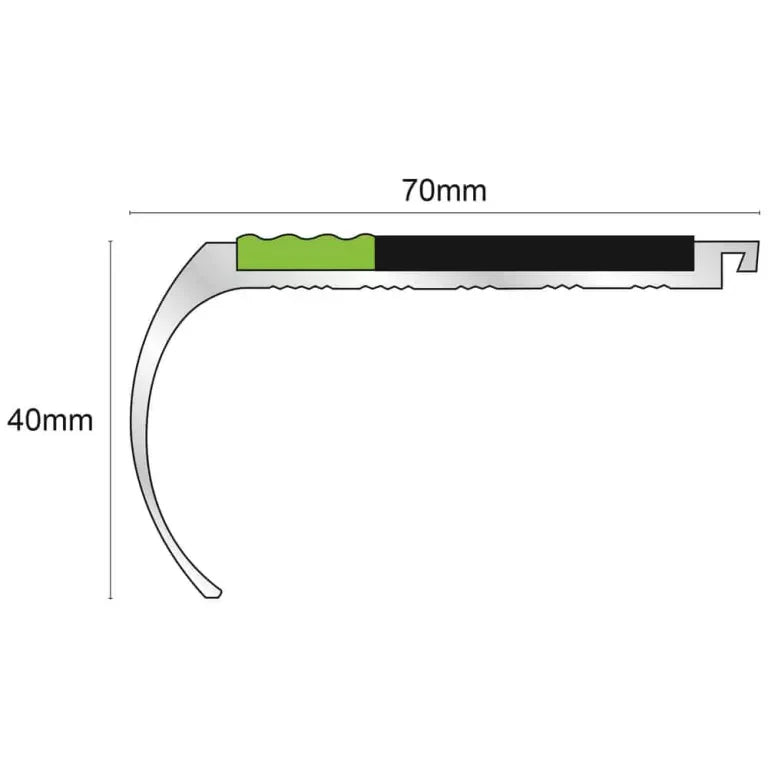 70 x 40mm Tredsafe Non Slip Stair Nosing