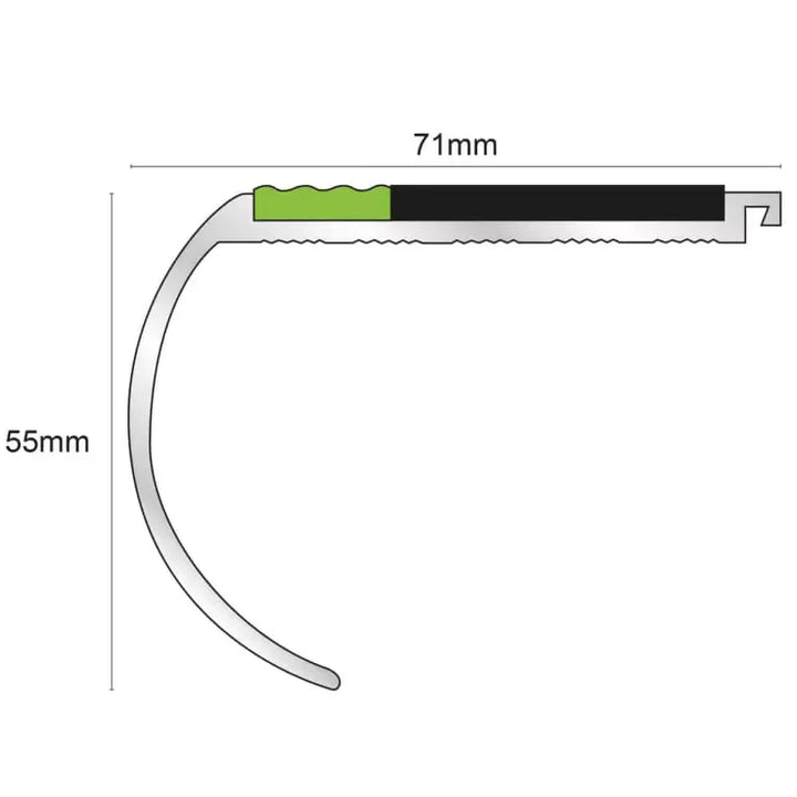 71 x 55mm Tredsafe Non Slip Stair Nosing