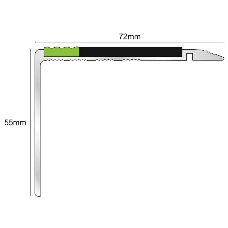 72 x 55mm Tredsafe Nosing Non Slip Stair Nosing