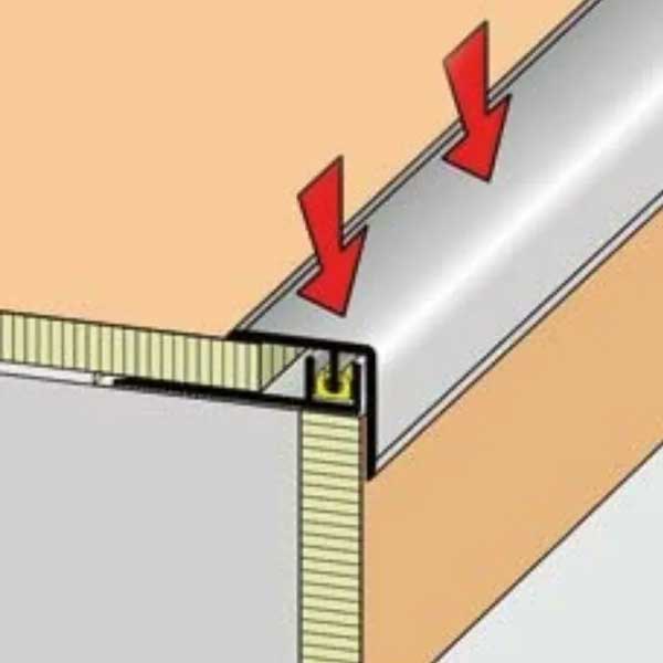 Silver Aluminium Clipper Stair Nosing for 7-10mm Flooring