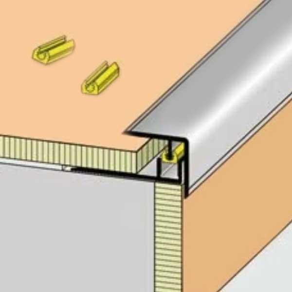 Silver Aluminium Clipper Stair Nosing for 7-10mm Flooring