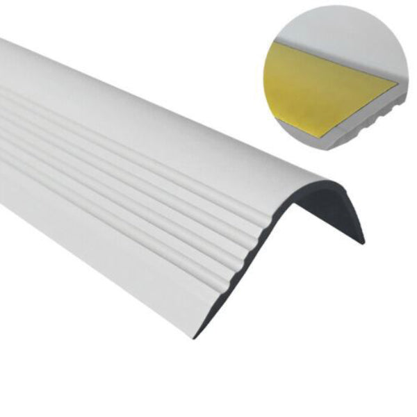 Anti Slip Bullnose Stair Nosing with Self Adhesive PVC Rubber Angle Edge 50 x 40mm