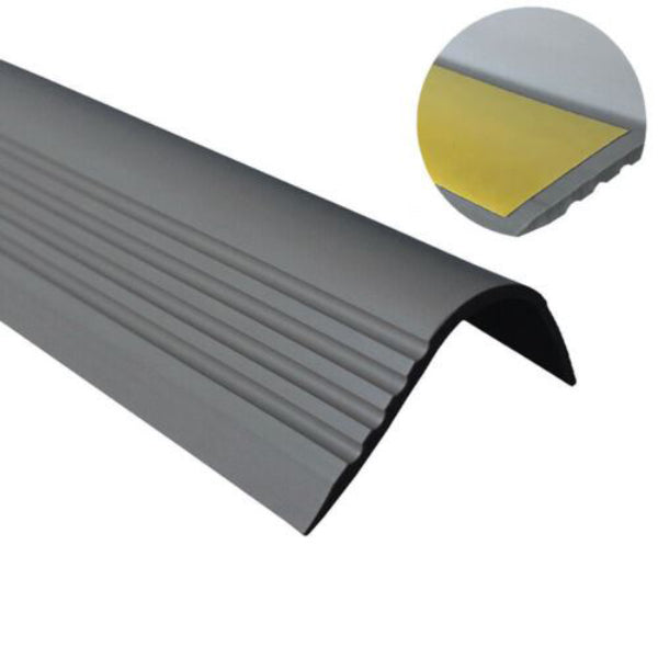 Anti Slip Bullnose Stair Nosing with Self Adhesive PVC Rubber Angle Edge 50 x 40mm