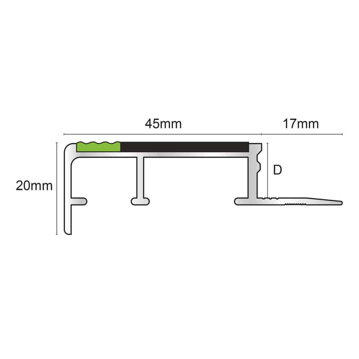 Tredsafe 12.5mm Flooring Stair Nosing with Slimline Design