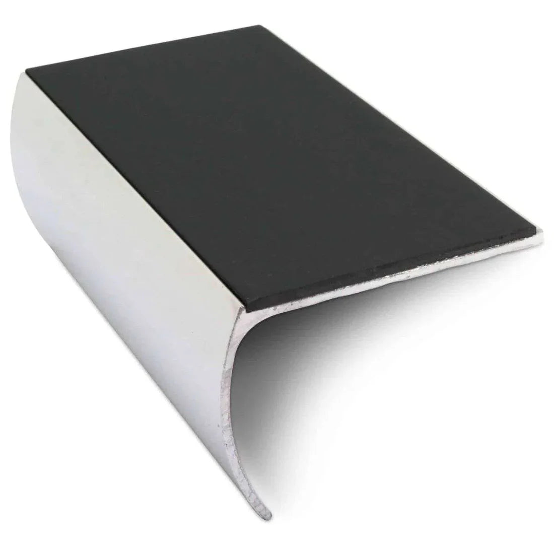 57 x 40mm Aluminium Bullnose Stair Nosing with PVC Insert for Non Slip Protection