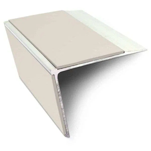 75mm x 58mm Aluminium Non Slip Stair Nosing with PVC Insert - DDA Compliant