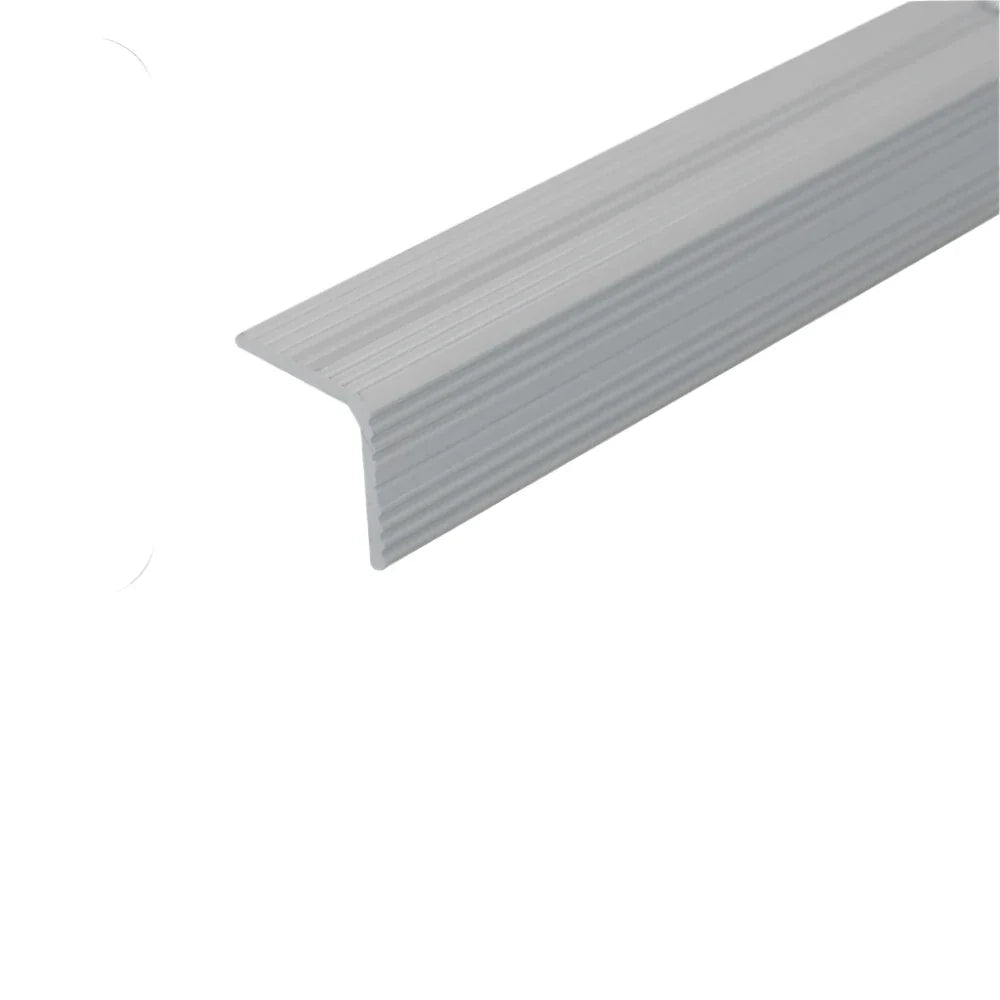 20 x 20mm Anodised Aluminum Stair Nosing Trim with Non Slip Ribbed Treads