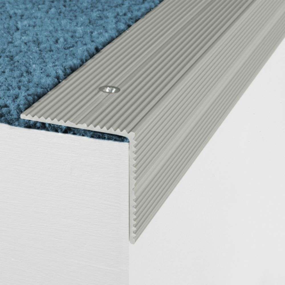 35x35mm Anodised Aluminium Non-Slip Ribbed Stair Nosing – Edge Trim for Enhanced Safety