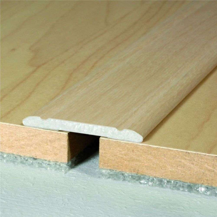 30mm Flat Self Adhesive Aluminium Threshold Strip in Wood Effect Finish